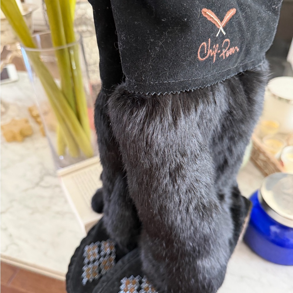 Chip & Pepper Black real Fur Boots ICONIC RARE